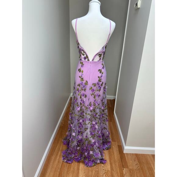 Dress The Population Womens Embellished Floral Purple Gown size XS - Picture 5 of 8